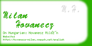 milan hovanecz business card